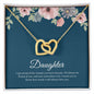 To My Daughter | I'll Always Be Proud Of You - Interlocking Hearts necklace